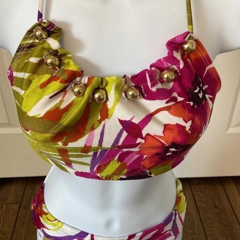 Floral halter top bikini, very comfortable and perfect for the beach or pool.